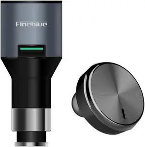 Fineblue F-458 Bluetooth 4.0 Stereo Headset and Car Charger Kit 2 In 1 Wireless Noise Cancelling Earphone with Mic for Driving - Gray