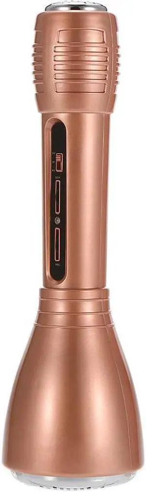 K01 Wireless Condenser Microphone Karaoke Player Recording Singing Microphone Bluetooth Speaker for iPhone iPad Android Smart Phone PC Gold