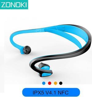 ZONOKI BW1 Sports Bluetooth Headset Binaural Stereo In Ear Bluetooth Headset Auriculares BlueTooth Earphones Wireless 4.1 NFC - Blue