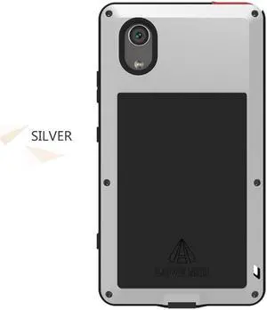 LOVE MEI Metal Aluminum Case For Sony Xperia XA1 Plus Heavy Duty Armor Outdoor Sports Shockproof Waterproof Powerful Phone Case (Silver)
