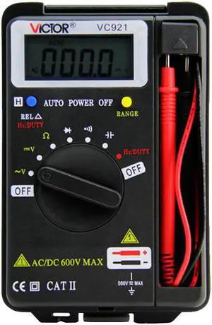 VICTOR VC921 LCD Digital Voltmeter Ohmmeter OHM Multimeter DMM Integrated Personal Handheld Pocket Mini Digital Multimeter