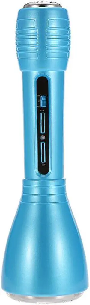 K01 Wireless Condenser Microphone Karaoke Player Recording Singing Microphone Bluetooth Speaker for iPhone iPad Android Smart Phone PC Blue