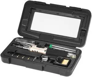 HS-1115K Professional 10 in 1 Soldering Iron Set Butane Gas Soldering Iron Set 26ml Welding Kit Torch Welding Equipment