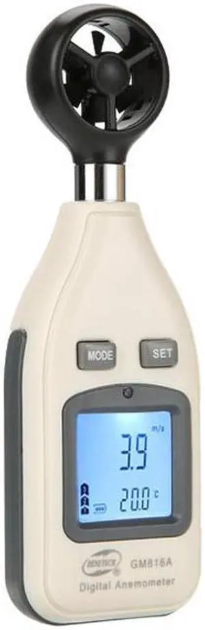 GM816A Portable Anemometer Anemometro Thermometer Wind Speed Gauge Meter Windmeter 30m/s LCD Digital Hand-held Measure Tool