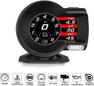 F8 Multifunctional OBD Instrument High Definition LCD Color Screen Car HUD Head-up Display