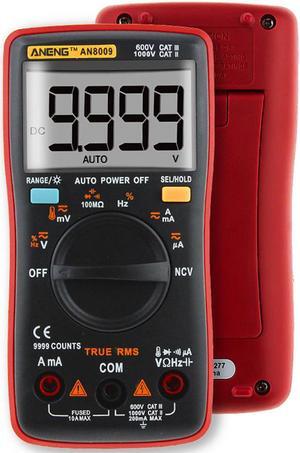 ANENG AN8009 True-RMS Digital Multimeter Transistor Tester Capacitor Tester Automotive Electrical Capacitance Meter Temp Diode - Red