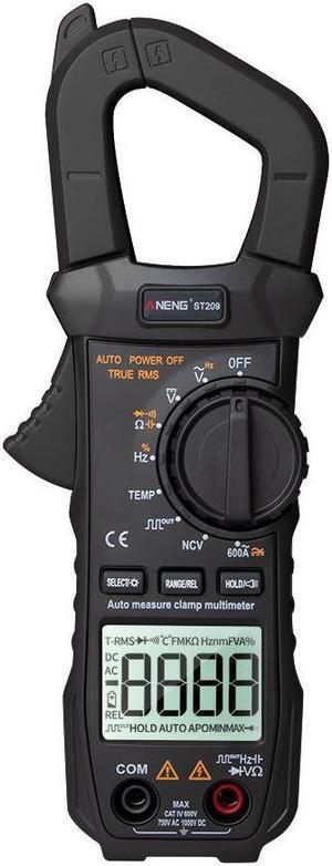ANENG ST209 Digital Multimeter Clamp Meter 6000 Counts True RMS Amp DC/AC Current Clamp tester Meters Voltmeter 400v Auto Range - Black