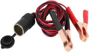 Cigarette Lighter Battery Clip-on Car Cigarette Lighter Socket 50A 18AWG Adapter Car Battery Pump Alligator Extension Cord with Battery Clamp