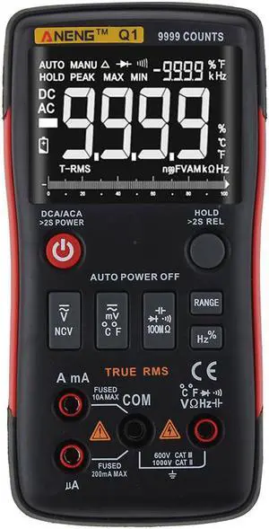 ANENG Q1 True-RMS Digital Multimeter Esr Meter Testers Automotive Electrical Dmm Transistor Peak Tester Meters Resistor - Red