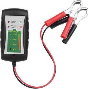 12V/24V DC Car Battery Clip Tester LED Alternator Diagnostic Tester Check Battery Condition & Alternator Charging for Car Motorcycle