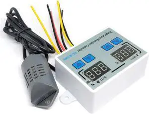 Dual Digital Temperature Humidity Controller Home Fridge Thermostat Humidistat Thermometer Hygrometer XK-W1099 - AC110-220V