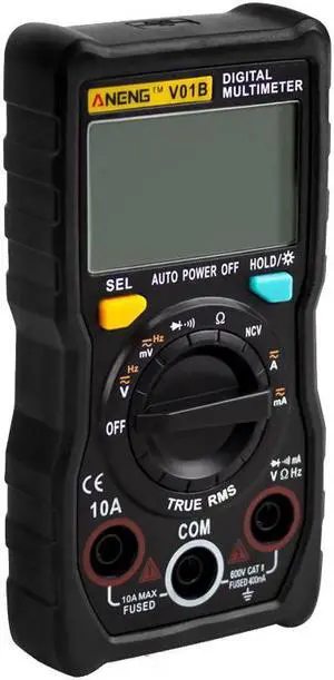 ANENG V01B 4000 Counts Digital Multimeter Comprobador Automotive Electrical Dmm Transistor Tester Capacitance Meter Test Point - Black