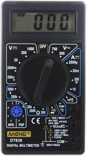 Aneng DT838 LCD Digital Multimeter Electric Voltmeter Ammeter Tester ACDC 7501000V Amp Volt Ohm Portable Electric Multi Tester Tool