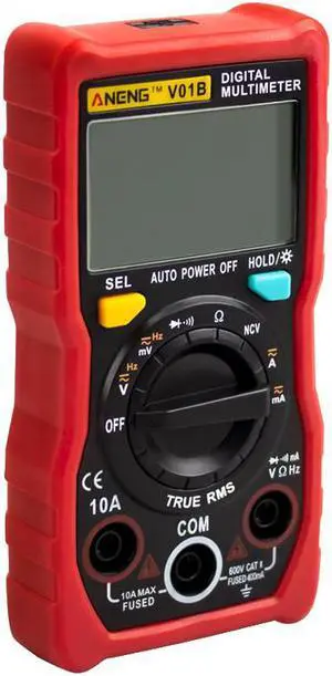 ANENG V01B 4000 Counts Digital Multimeter Comprobador Automotive Electrical Dmm Transistor Tester Capacitance Meter Test Point - Red