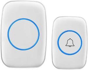 Wireless Doorbell Waterproof Battery Buttons Receiver 300M Remote Led Light Home Cordless Bell 38 Chimes - White