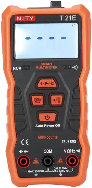 T21E 5999 Counts Backlight NCV Digital Multimeter AC/DC Voltmeter True RMS Diode Resistence Cap HZ Tester Data Hold
