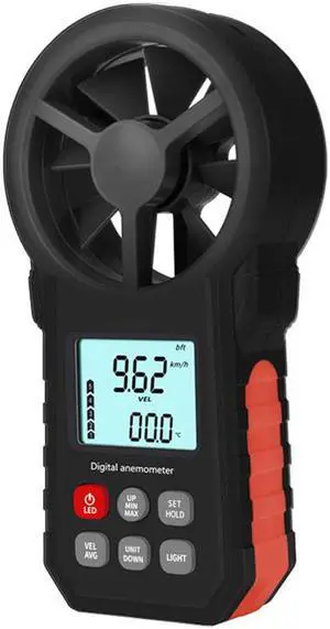 LCD Digital Anemometer Wind Speed Meter wind sensor /Air Velocity/Air Temperature Test Tool Wind Speed Gauges with Flashlight