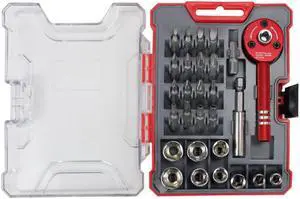 28PCS/set Drive Mini Ratcheting Screwdriver Set Socket Set Hand Tool Stainless Steel Socket Set
