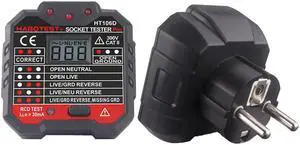 HT106D Socket Testers Voltage Test Socket Detector Ground Zero Line Plug Polarity Phase Check