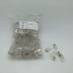 100x Cat6/Cat5e RJ45 Ends Ethernet Cable Crimp Connectors - 100-PACK