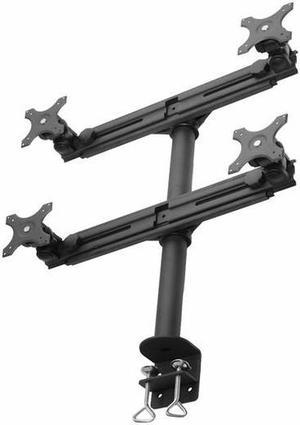 MonMount Quad Up to 27-Inch Screens Monitor Mount Stand Clamp Style, Black (LCD-2040B)