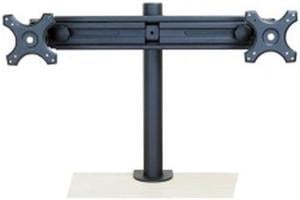MonMount Dual Monitor Stand Straight-Arm Clamp-Style Holds up to 30" Screens Black