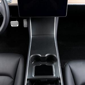 Real Carbon Fiber Center Console Trim Panel Cover for the Tesla Model 3 and Y (2pc set) (GLOSS)