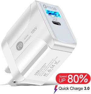 USB Wall Charger Quick Charge 3.0, Qualcomm Certified Fast Charger 18W Compatible with Samsung Galaxy S10/S9/S8/Note10/Note9/Note8, LG G6/V30/V20, HTC 10, iPhone, iPad and More