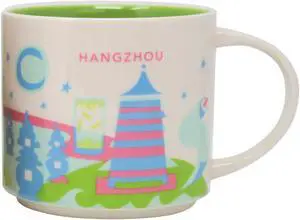 Starbucks You Are Here Series Hangzhou Ceramic Mug, 14 Oz