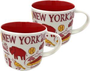 Starbucks Been There Series New York Knickerbocker State Ceramic Mug, 14 Oz (2-Pack)