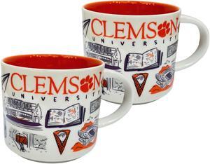 Starbucks Been There Series Campus Collection Clemson University Ceramic Coffee Mug, 14 Oz (2-Pack)