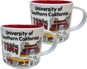 Starbucks Been There Series Campus Collection University of Southern California Ceramic Mug, 14 Oz (2-Pack)