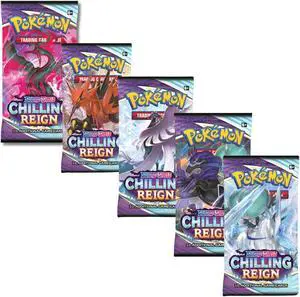 Pokemon Sword & Shield Chilling Reign | 5 Booster Packs (One of Each Artwork)