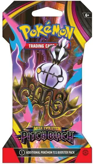 Pokemon ME5 Mega Evolution Pitch Black Sleeved Booster Pack | Mega Chandelure ex Pokemon ME5 Mega Evolution Pitch Black Sleeved Booster Pack | Mega Chandelure ex