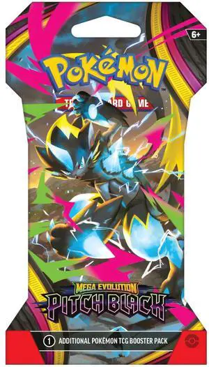 Pokemon ME5 Mega Evolution Pitch Black Sleeved Booster Pack | Mega Zeraora ex Pokemon ME5 Mega Evolution Pitch Black Sleeved Booster Pack | Mega Zeraora ex