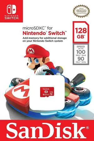 SanDisk 128GB microSDXC UHS-I card for Nintendo Switch - SDSQXBO-128G-AWCZA