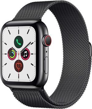 Apple Watch Series 5 GPS+LTE w/ 44MM Black Stainless Steel Case & Milanese Loop