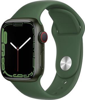 Refurbished Apple Watch Series 7 GPS  LTE w 41MM Green Aluminum Case  Clover Sport Band