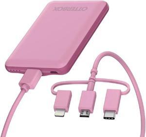OtterBox Portable Charging Kit 5,000 mAh with 3-in-1 Cable - Cake Pop (Pink)