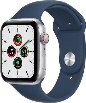 Apple Watch Series SE (GPS + LTE) 44mm Silver Aluminum Case Abyss Blue Band