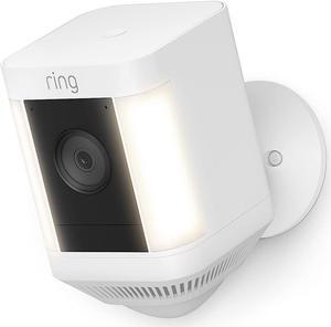 Ring Spotlight Cam Plus Outdoor Wireless 1080p Battery Monitoring Camera - White