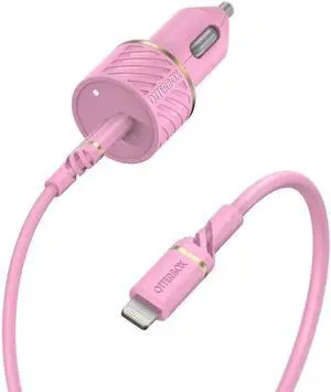 OtterBox Lightning to USB-C Fast Charge Car Charging Kit 18W - Orchid Pink