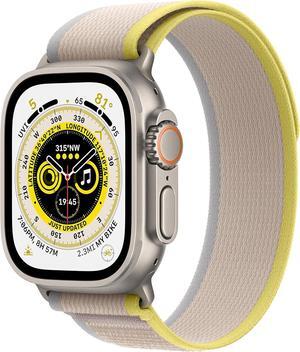 Apple Watch Ultra (GPS + LTE) 49mm Titanium Case Yellow/Beige Trail Loop - M/L