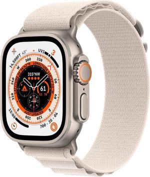 Apple Watch Ultra (GPS + LTE) 49mm Titanium Case Starlight Alpine Loop - Large