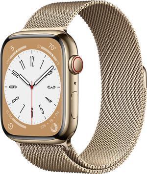 Apple Watch Series 8 (GPS+LTE) 45mm Gold Stainless Steel Case with Milanese Loop