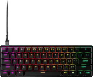 SteelSeries Apex Pro Mini Gaming Keyboard - Cable Connectivity - USB Type C Interface - RGB LED - English (US) - Xbox, PlayStation - PC, Mac - Mechanical Keyswitch - Black