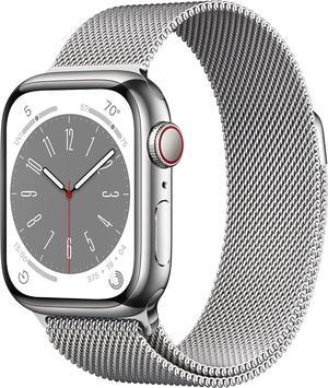 Apple Watch Series 8 (GPS+LTE) 41mm Silver Stainless Steel Case & Milanese Loop