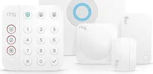 Ring Alarm 5-Piece Kit (2nd Gen) Home Security System, Works with Alexa - White