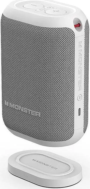 Monster DNA ONE Portable Bluetooth Speaker with Qi Wireless Charging - White