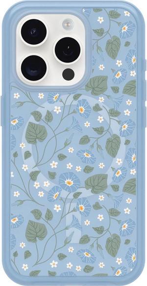 OtterBox SYMMETRY SERIES Case for iPhone 15 Pro - Dawn Floral (Blue)